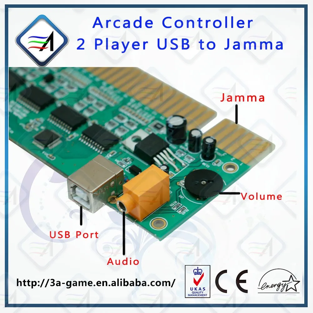 2 игроков PC USB к JAMMA контроллер преобразователя Аркада PCB игры