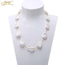 JYX Классический белый барокко пресноводный культивированный жемчуг Ожерелье вечерние ювелирные изделия для женщин подарок AAA 22 дюймов