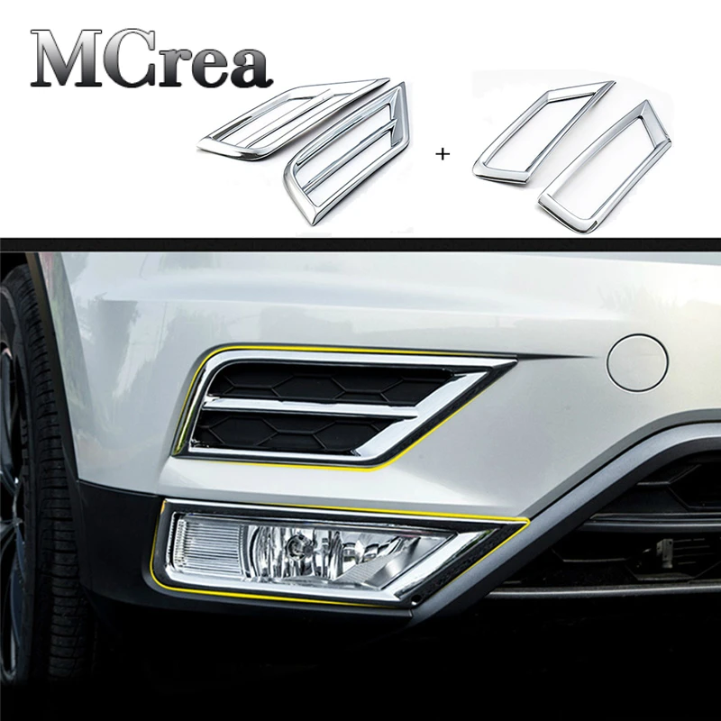 

MCrea Auto Car For Volkswagen Tiguan 2 Mk2 2018 VW Tiguan 2017 Covers Headlight Fog Lights Lamps ABS Frame Stickers Accessories