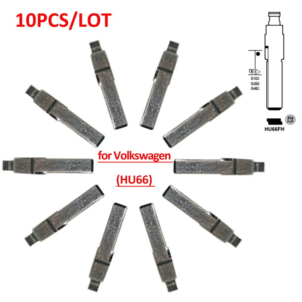 10 шт./партия) металлический пустой Uncut Флип KD полотно дистанционного ключа типа Hu66 blade