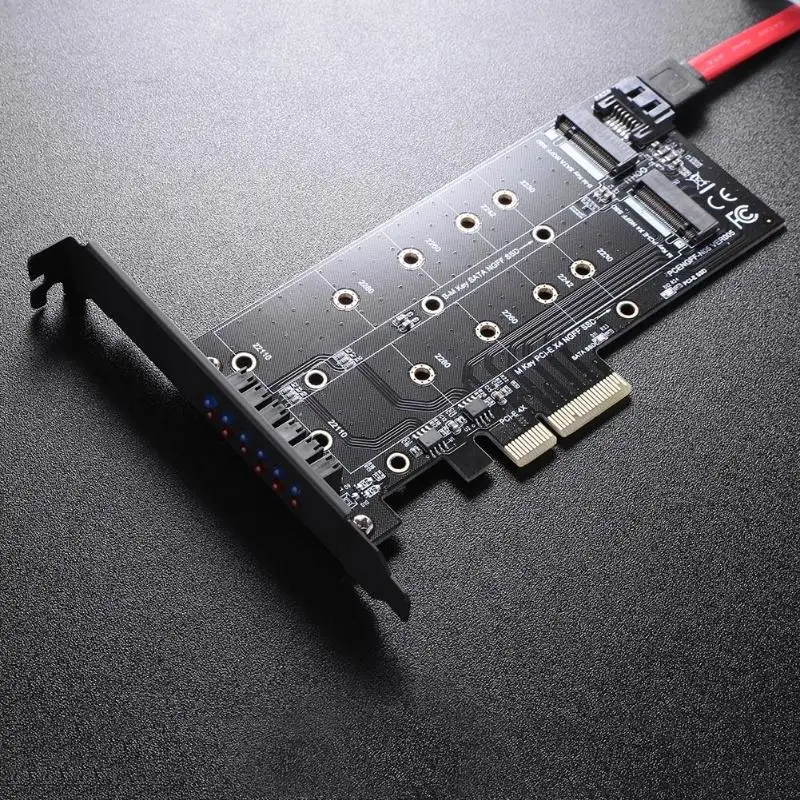 Адаптер SSD PCI E 4X к NGFF преобразователь карты B + M key M.2 sata base ssd NVME pcie адаптер для