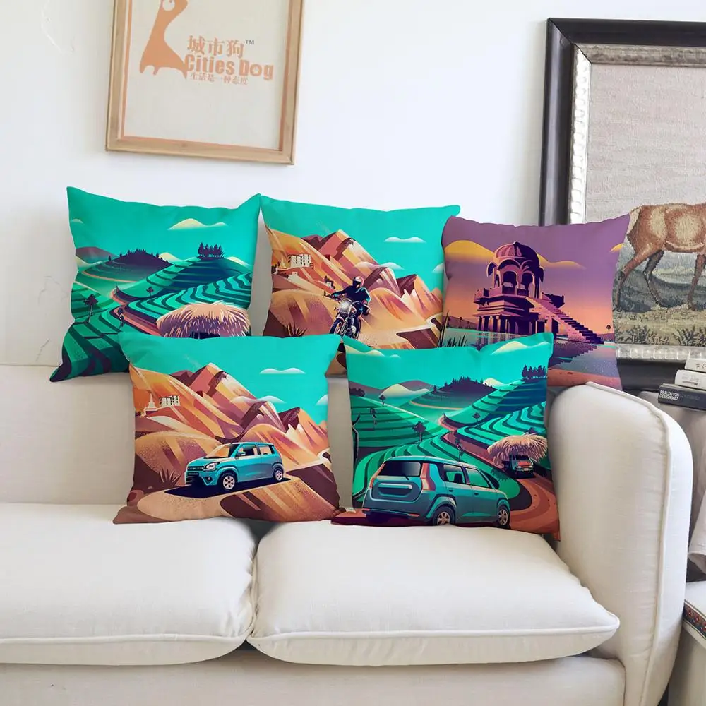 illustration cushion cover Pillow linen Ranganath Krishnamani automobile advertising design Home sofa Decoration cushions covers illustration cushion cover Pillow linen Ranganath Krishnamani automobile advertising design Home sofa Decoration cushions covers