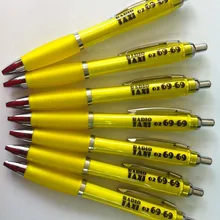 Хорошее Качество Отель желтый Пластиковые Рекламные Шариковая ручка бренд личный логотип имя номер телефона логотип ручки