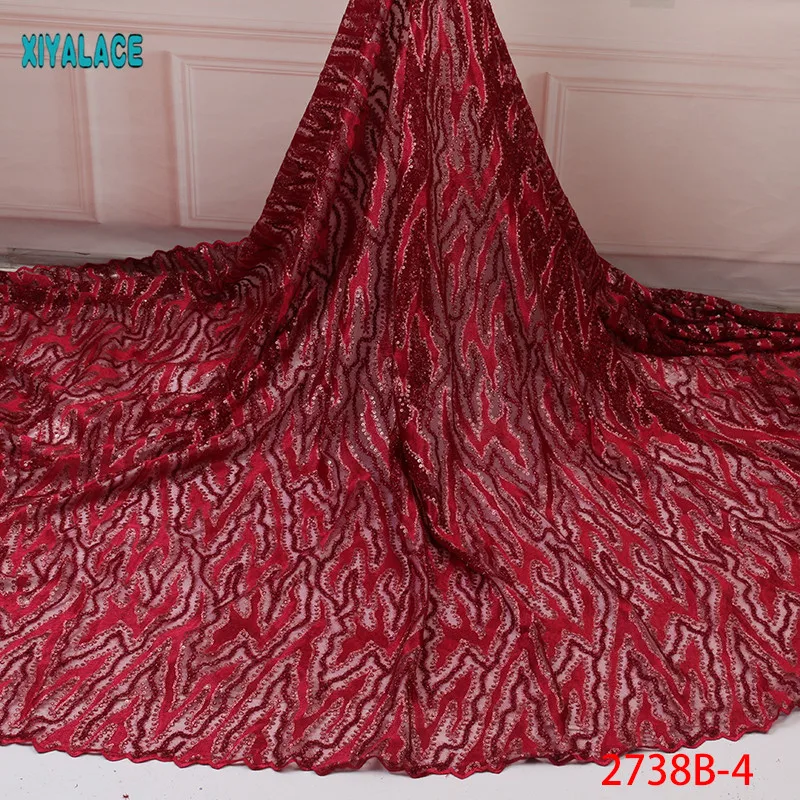 Африканская кружевная ткань Роскошная Высококачественная французская органза кружевная ткань Новое поступление кружевная ткань со стразами для свадьбы YA2738B-2
