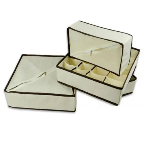 

4PCS Set Foldable Organizer Drawer Storage Box Case For Bra Ties Underwear Socks
