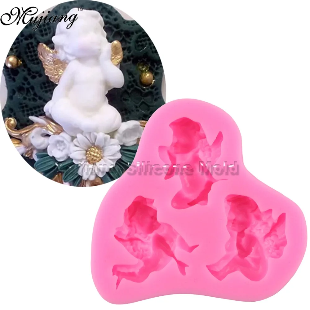 Mujiang 3 Pcs Angel Cupcake Fondant Cake Decorating Tools Silicone Baking Gumpaste Chocolate Candy Polymer Clay Molds XL329 Mujiang 3 Pcs Angel Cupcake Fondant Cake Decorating Tools Silicone Baking Gumpaste Chocolate Candy Polymer Clay Molds XL329