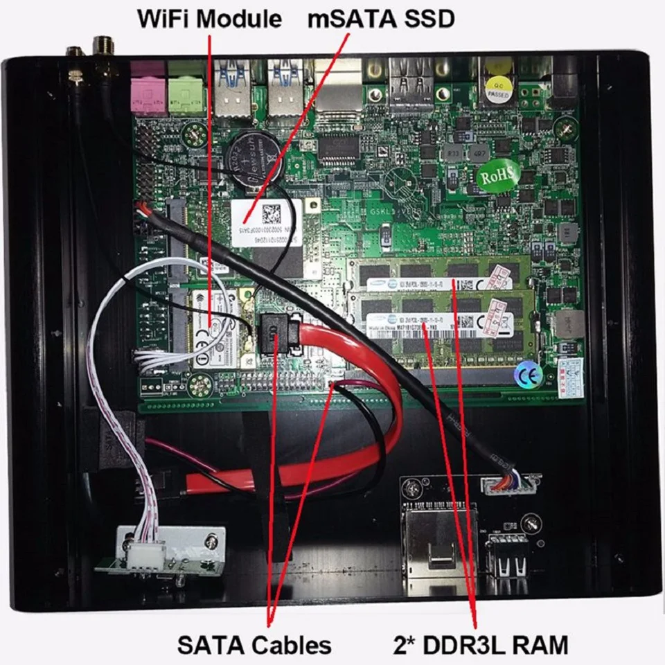 Intel core i7 gen 7th 7500u Мини ПК оконные рамы 10 HDMI DP 4 К к HTPC Настольный компьютер с 4 K HD Micro графика