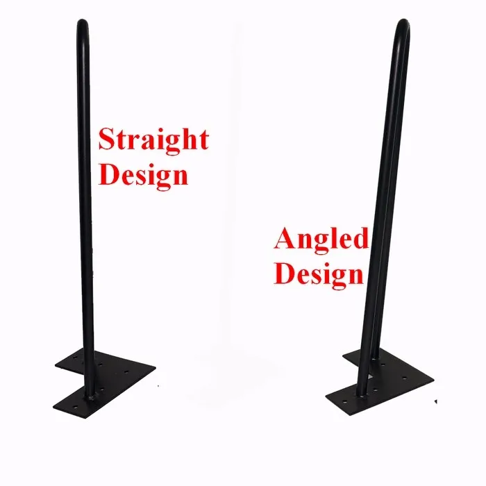 

12" angled hairpin legs - matte black - 1/2" steel rod - set of 4 - Coffee Table Legs, teapoy legs, metal bed feet