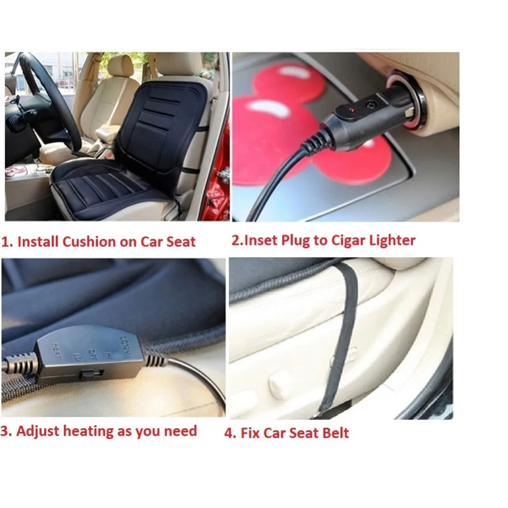 car Electric heated cushion auto supplies heated pad car heating pad winter thermal seatpad interface 12v Car heating seat cover (7)