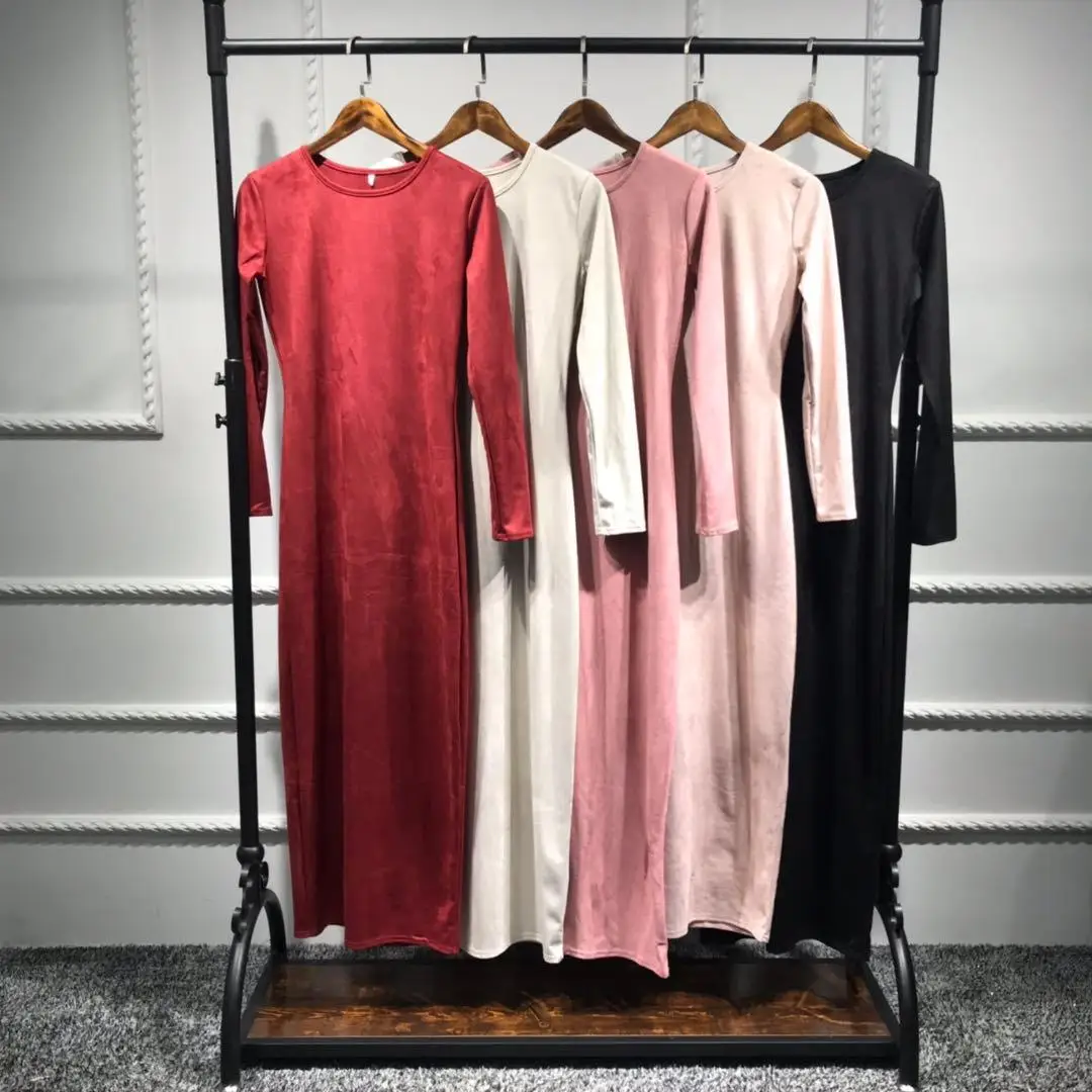 Мусульманское облегающее платье макси abaya 2019 весна лето мусульманская одежда для Дубай Платье-футляр Saudis по щиколотку халаты повседневные