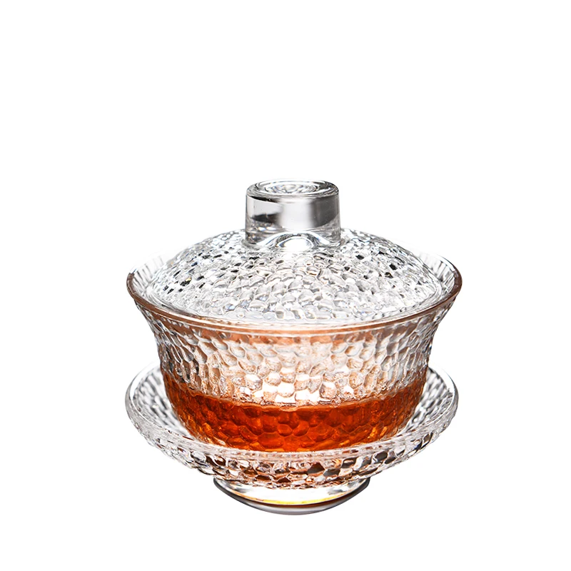 glass gaiwan tureen 100ml/130ml/150ml high boron silicon glass cup bowl lid cup saucer bowl set Chinese tureen tea service cups