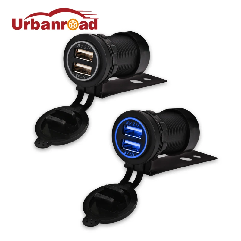 12V Dual Motorcycle USB Charger 24V 12v 4.2a Boat USB Car Charger Power Adapter Dual Socket