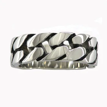 

FANSSTEEL Stainless steel jewelry twist wave Infinity chain ring FSR10W04