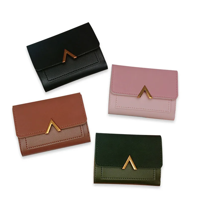 

Women Wallets Ladies Zipper Short Clutch Female Fashion Leather Bags ID Card Holders Cash Wallet Ladies purses bolsas BB359
