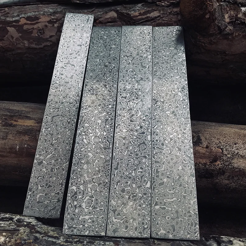 

DIY knife Making Damascus steel Spiral texture Sandwich Pattern steel Knife blade blank Kitchen knife Heat Treatment 320x50x3mm