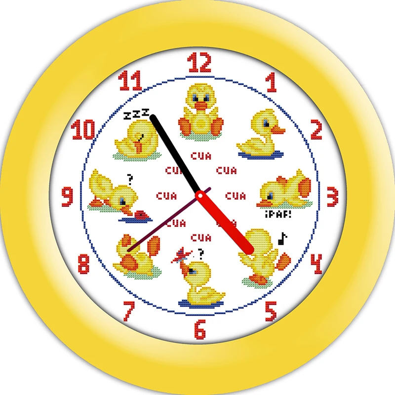 Little Ducks cross stitch kit 14ct 11ct count print canvas wall clock stitching embroidery DIY handmade needlework | Дом и сад