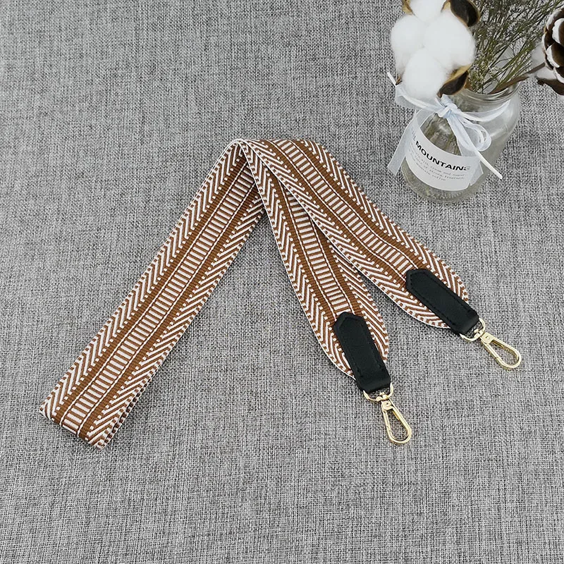 New Wide Shoulder Strap Ethnic Style Cotton Fabric Woven Handbag Straps 105CM Length Cross Body Belt For Bag Women Bag Accessory