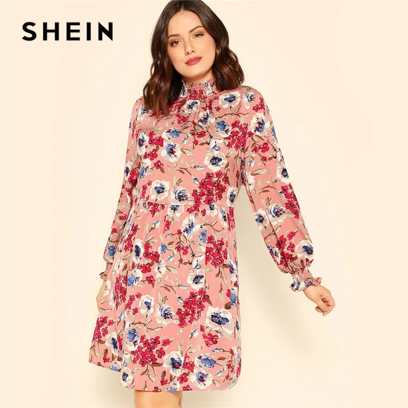 shein allover print dress