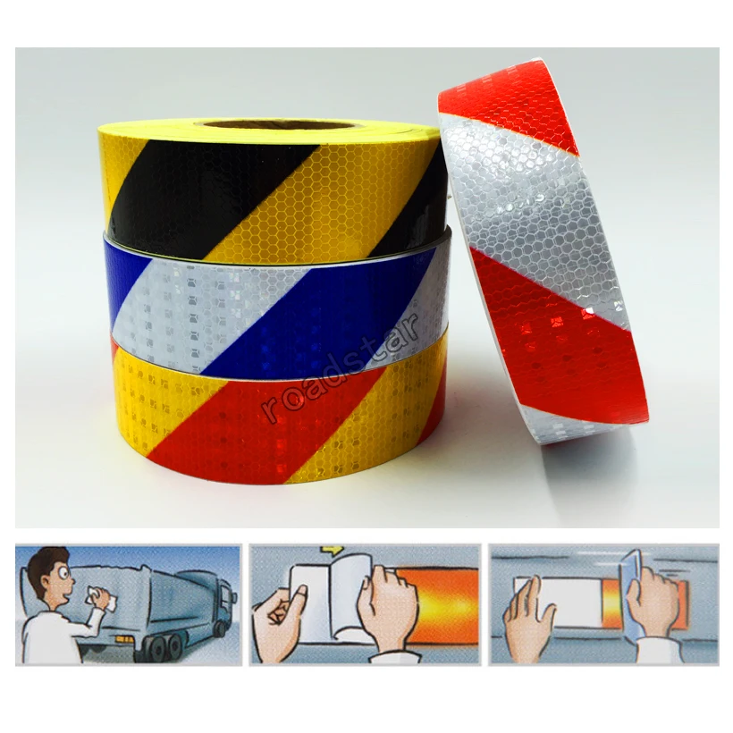 5cmx50m Reflective Vehicle Sticker for Car-Styling Safety Warning Conspicuity Reflective Tape