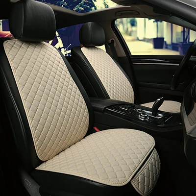 1 сиденье льняной чехол для сиденья автомобиля подушка Подходит для 99% автомобиля четыре сезона универсальные удобные и дышащие аксессуары - Название цвета: beige 2 seat