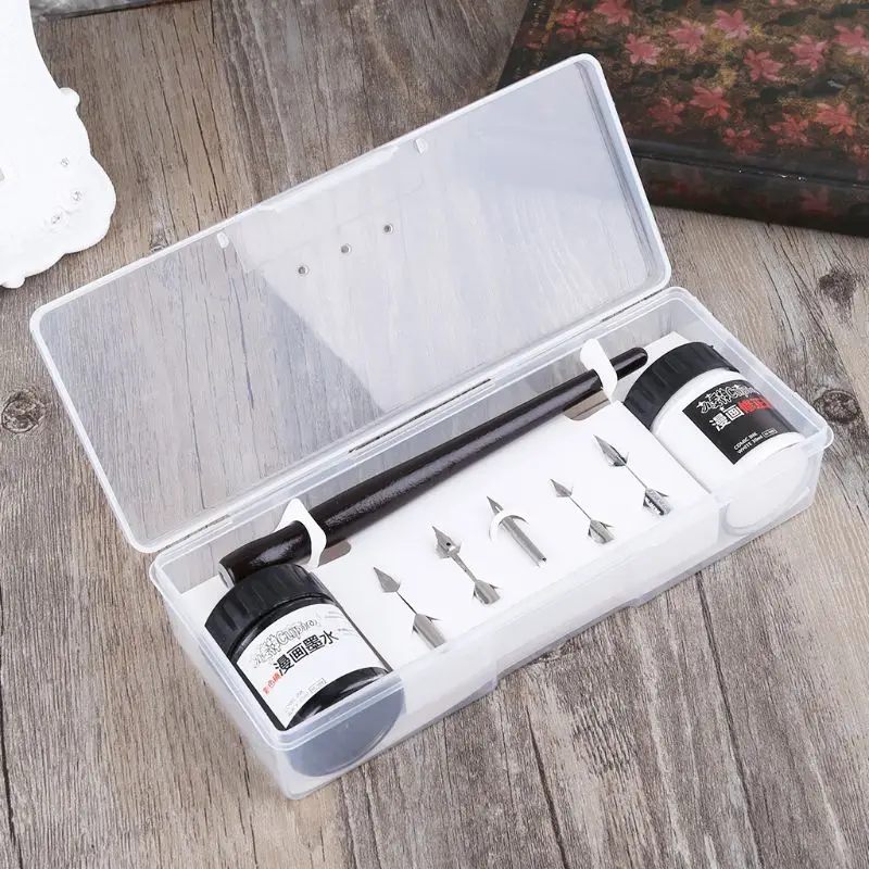 

Professional Comics Pen Dip Pens Holder With 5 Different Nibs Set Drawing Tool