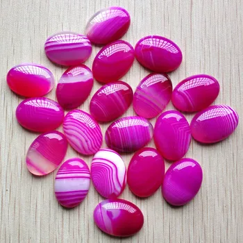

Wholesale 20pcs/lot fashion rose red stripe onyx Oval CAB CABOCHON charms beads for ring earring jewelry making 18x25mm free