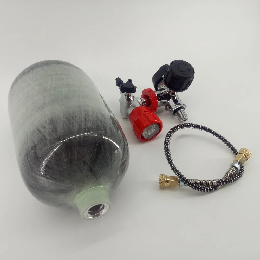 AC520211 2L Mini Paintball/Scuba Air Tank 4500psi High Pressure Pcp Valve/Air Pressure Gauge for Pcp Air rifle/Airgun/Condor