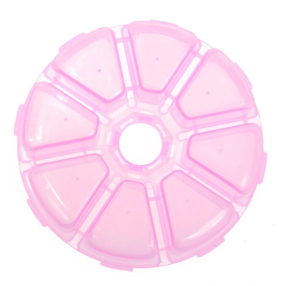 8 решеток круглая прозрачная пластиковая коробка для хранения чехол для ювелирных изделий бусины Органайзер Кнопка контейнер коробка для ювелирных изделий - Цвет: Розовый