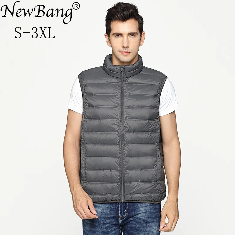 long puffer coat NewBang Brand Men's Down Vest Ultra Light Down Vest Men Portable V-neck Sleeveless  Male Winter Windproof Warm Lightweight Coat black puffer