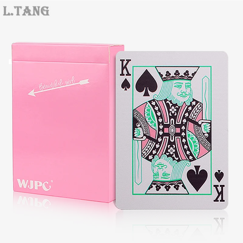 1 колода розовые игральные карты для женщин девушки покер пластиковые покерные карты подарок путешествия Семейная Игра L585