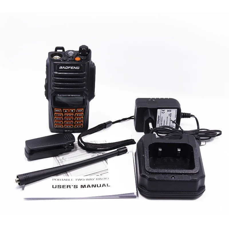 2 шт Baofeng UV-9R 8 Вт Мощный vhf/uhf 9r влагонепроницаемые Walkie Talkie Хэм CB 10 км uv9r двухстороннее радио + кабель для программирования + 2 Динамик