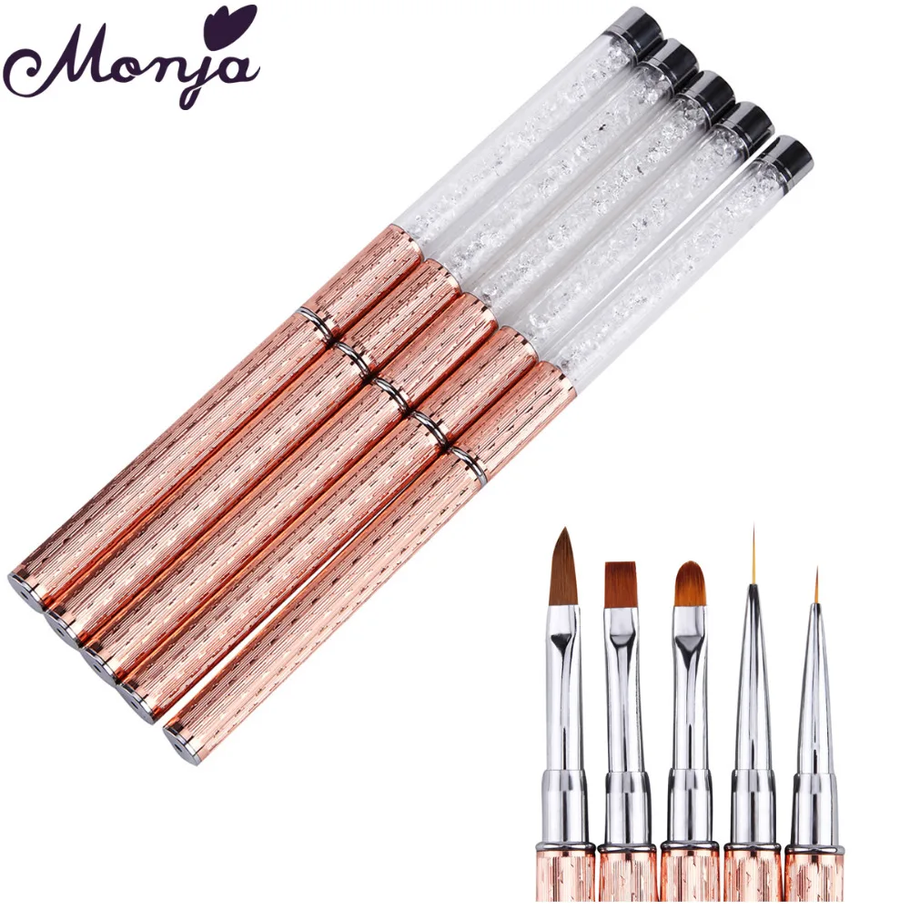 

Monja Rose Golden Nail Art Flower Design Drawing Painting Brush Liner Line Stripe Pen Manicure tool