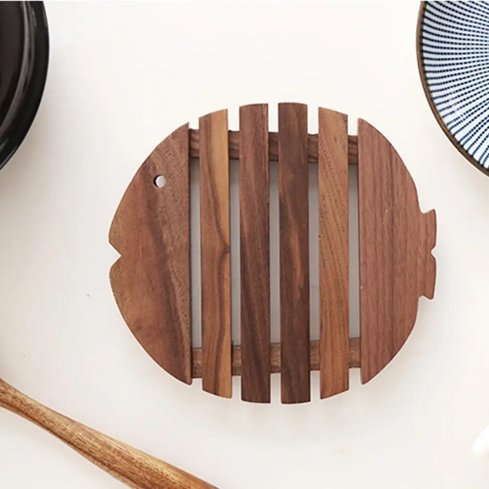 Heat Resistant Mat Placemat Wooden Heat Insulated Pad Creative Fish