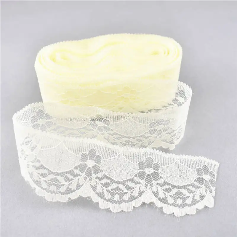 Cream Color 10 ярдов белая африканская кружевная лента 40 мм кружевная отделка вышитая кружевная лента из сетки для свадьбы/дня рождения/рождества/украшения с бантом - Цвет: Cream Color