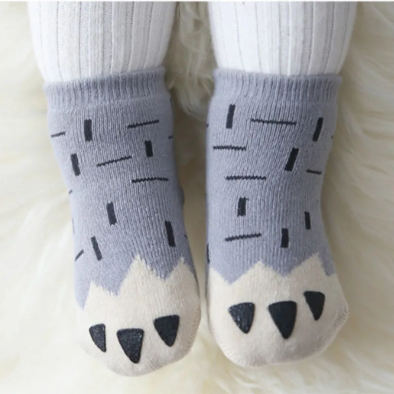 DreamShining/зимние носки для малышей толстые носки с рисунками для новорожденных от 0 до 4 лет, мягкий хлопковый носок, Детские повседневные нескользящие носки для мальчиков и девочек