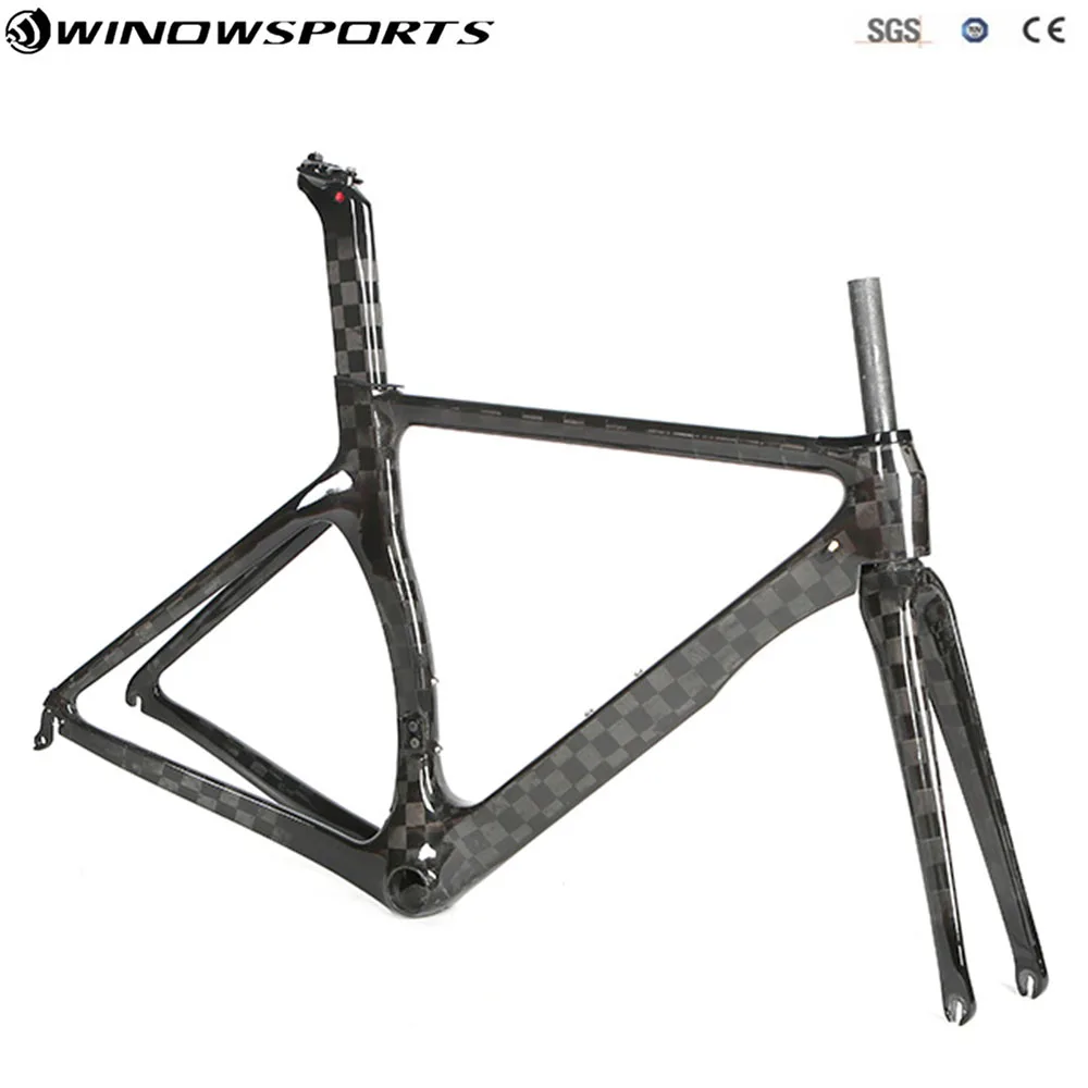 Excellent 2019 New Aero Carbon Road Racing Frameset Carbon Road Bike 18K matte/glossy Carbon bicycle Frameset carbon fibre racing bicycle 5