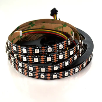 

4M 60LEDs/m HD107S RGB LED Strip 5050 SMD Digital Flexible Pixel Tape APA102 Christmas TV Light 5V,BLACK PCB,Non-waterproof IP20