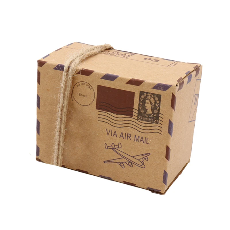 20 шт Свадебные винтажные шоколадные конфеты упаковка подарочная коробка свадебные подарки сумка для вечеринок креативная подарочная коробка - Цвет: Box rope