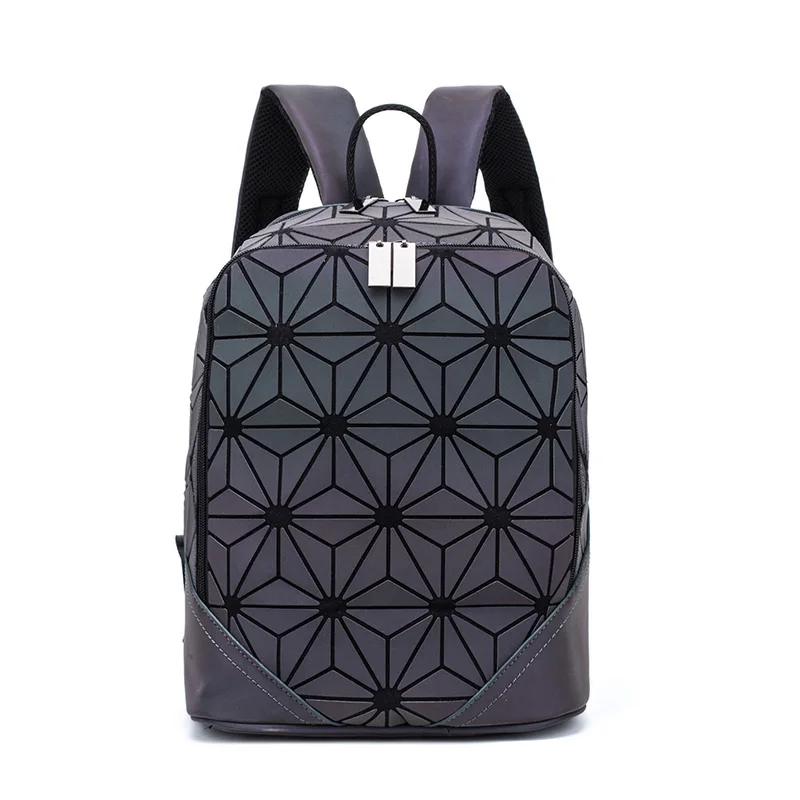 Новинка, светящийся геометрический неровный треугольный рюкзак с блестками для женщин, модный рюкзак, женский рюкзак в Корейском стиле - Цвет: luminous B