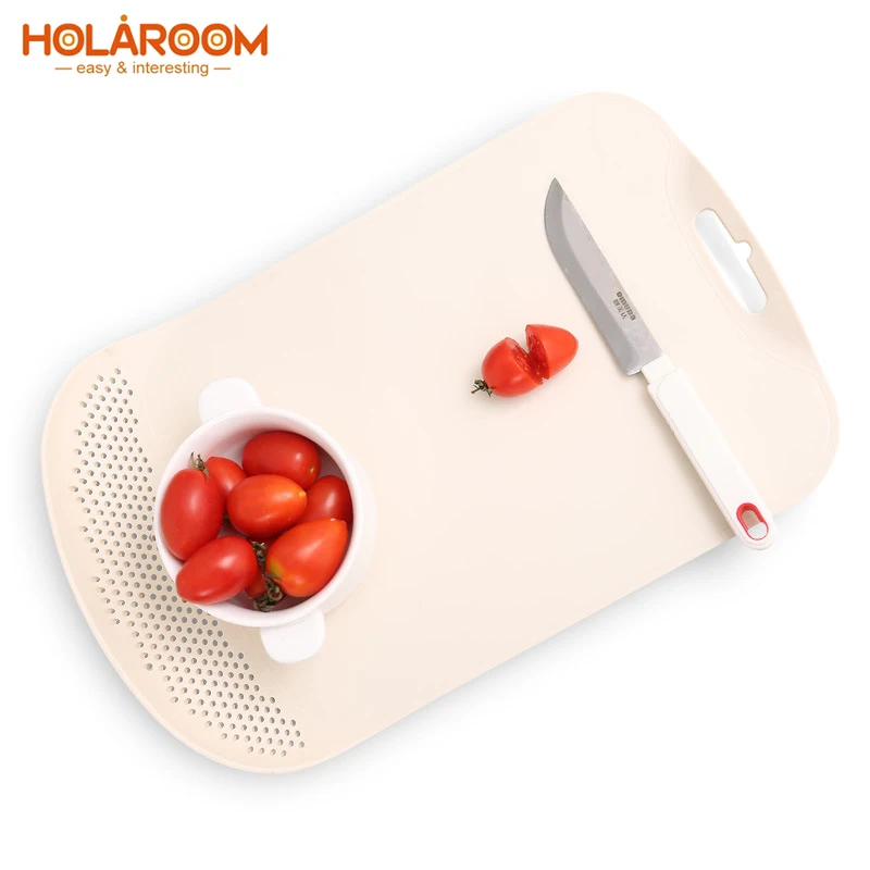 

Eco-friendly Plastic Cutting Board Filter Porous Drain Cut Fruit Vegetables Boards Multifunctional Chopping Blocks Kitchen Tools