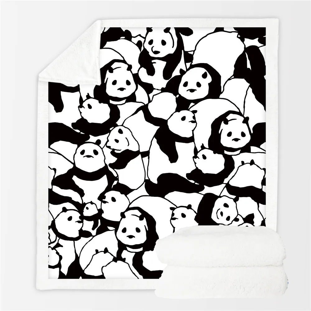Постельные принадлежности, Outlet, шерстяное одеяло, пледы, одеяло s, черно-белое, милые панды, постельное одеяло s, хрустальное, бархатное, флисовое, шерпа, ТВ одеяло - Цвет: 001