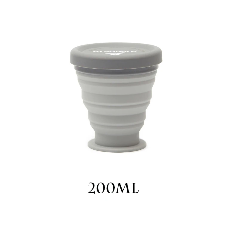 Напольная портативная дорожная силиконовая складная чаша, выдвижная чашка для кемпинга, пикника, чашка для полоскания, креативная Складная чашка - Цвет: GRAY 200ML