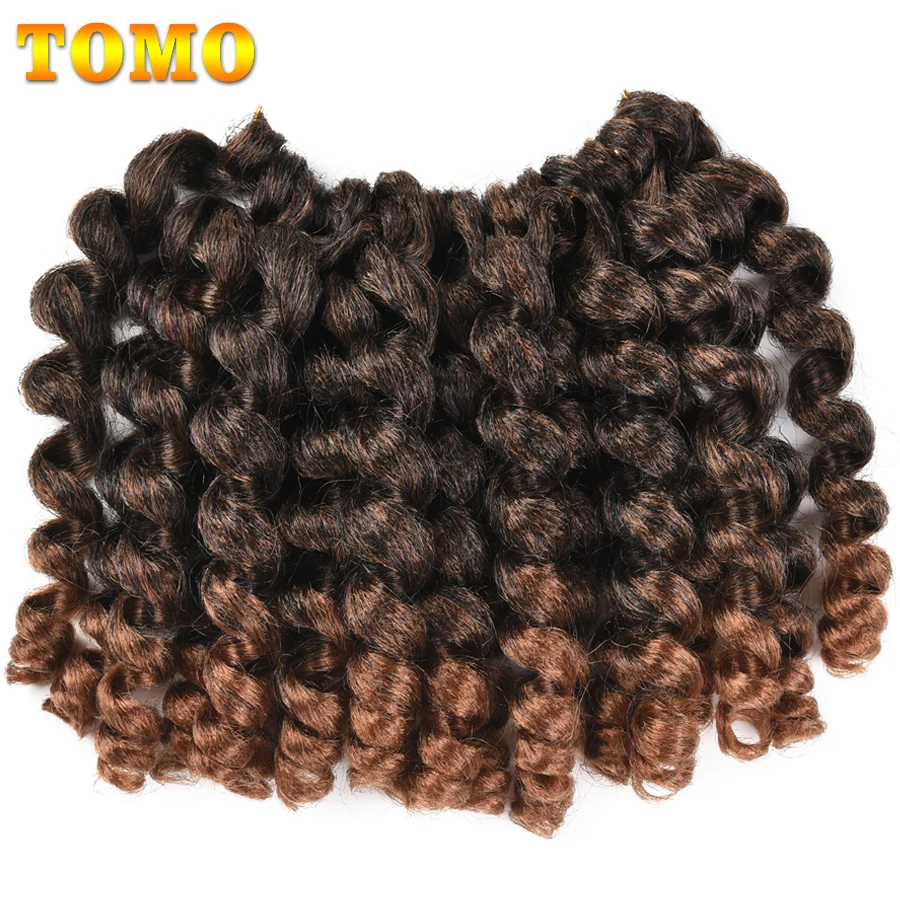 TOMO 8Inch Jumpy Wand Crochet Braids Twist Jamaican Bounce Ombre Synthetic Crochet Hair Kids Hair Extensions Braiding Hair