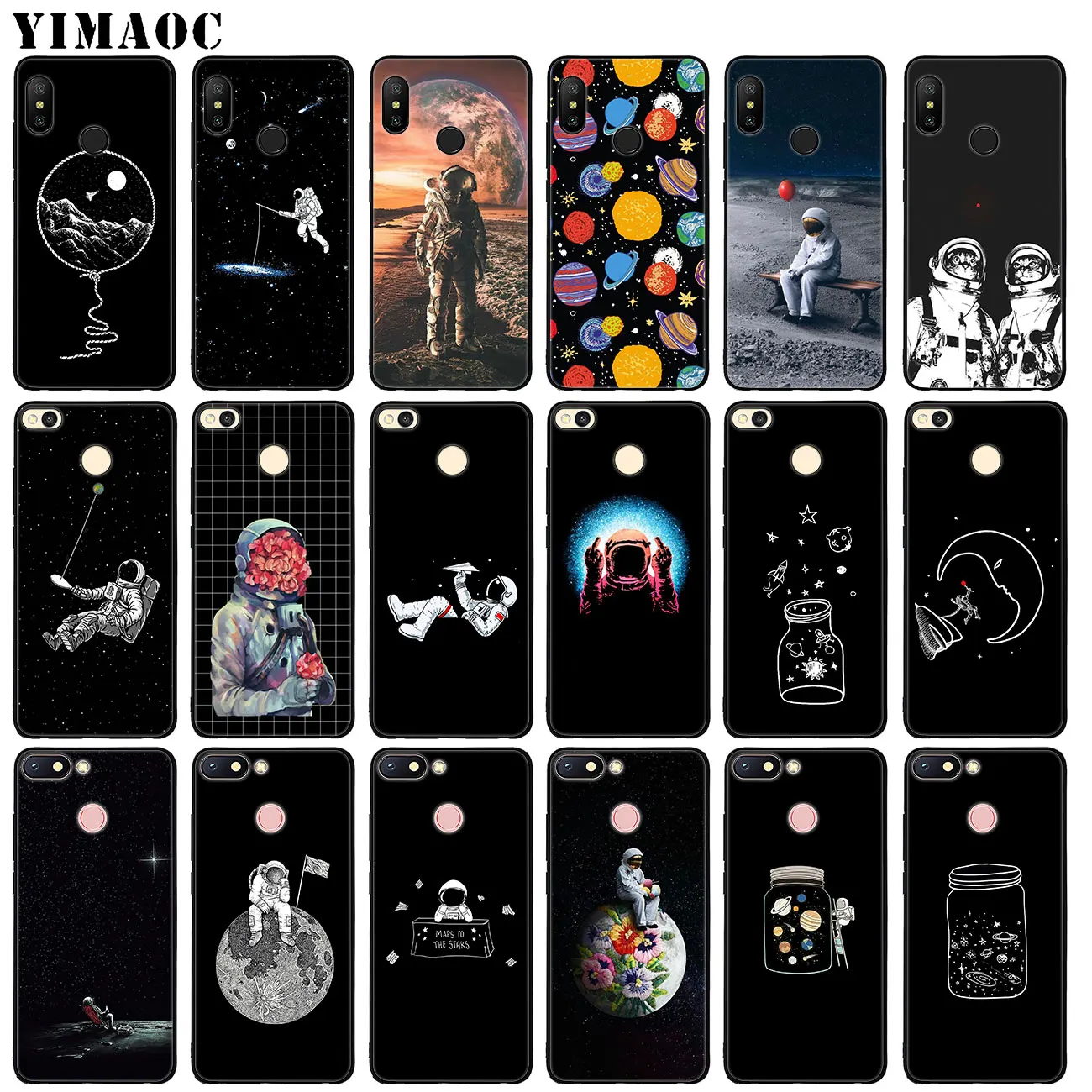 

YIMAOC astronaut Planet Space universe moon Soft Silicone Phone Case for Xiaomi Mi 9 9T CC9 CC9E A3 PRO 8 SE A2 Lite f1 MAX 3