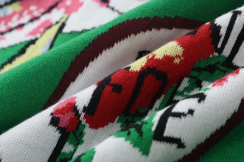 Осень, пуловеры для женщин, подиумный дизайн, двойная Рыбка, Женский рождественский джемпер, зимняя одежда, зеленые вязаные свитера