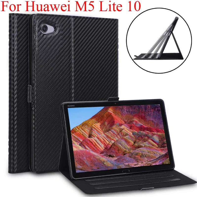 

Carbon Fibre Cover for Huawei Mediapad M5 Lite 10 Case Bach 2 10.1" Tablet Protector M5lite10 BAH2-W09 W19 L09 Capa Fundas