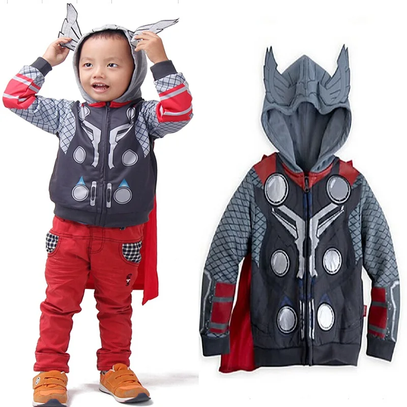 Несколько стилей детская одежда для малышей Мстители спортивные хлопковые пальто с капюшоном для мальчиков и девочек Сюжетно-ролевые