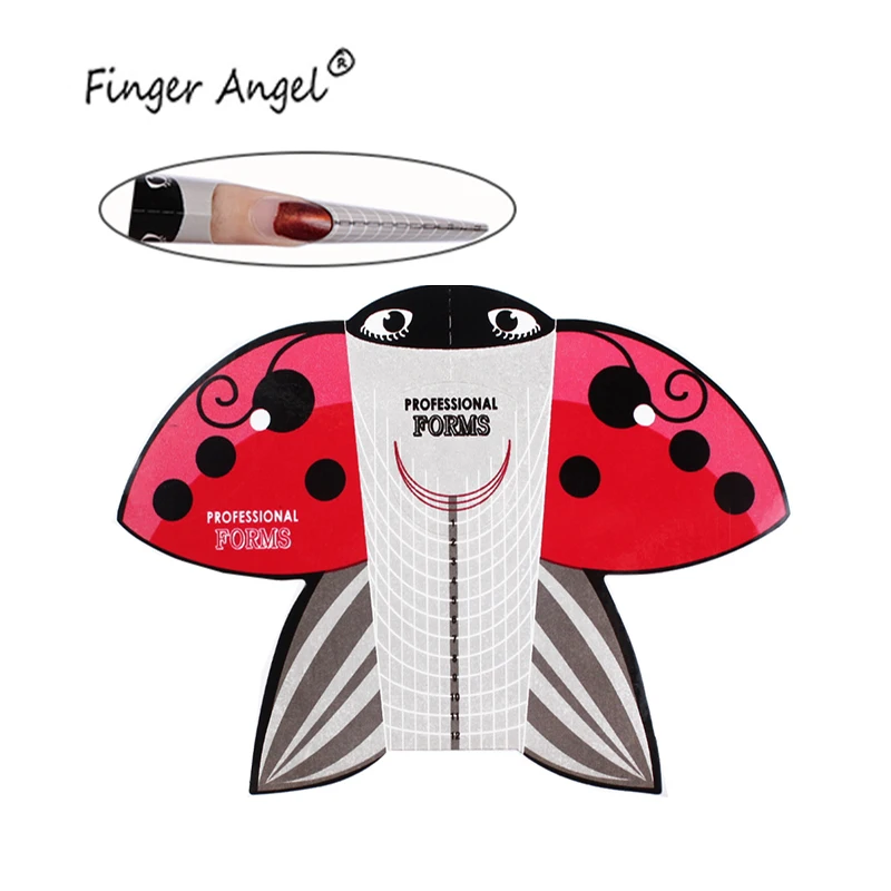 

Finger Angel 50/100/500PCS Nail Forms Nails Tips Owl Design Nail Art Gel UV Extension French DIY Manicure Tool LM005