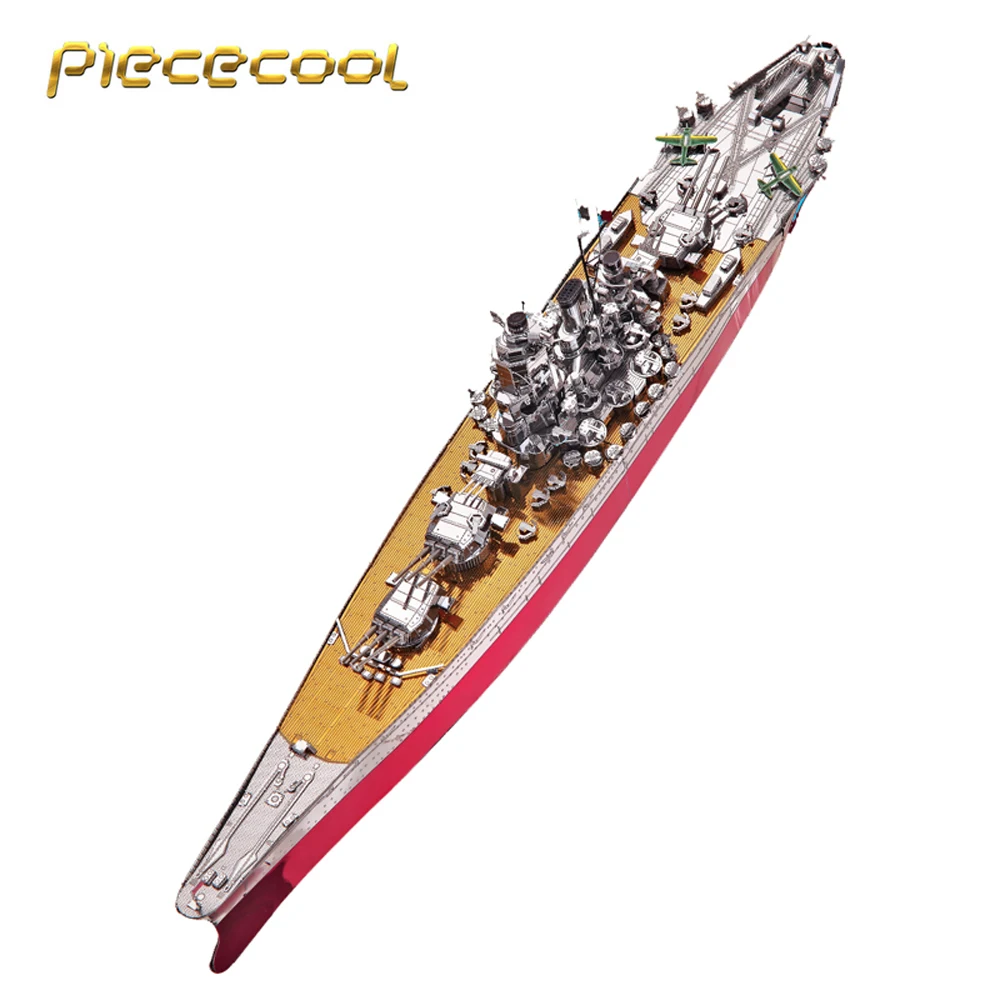 

Piececool 3D Metal Nano Puzzle Japan Battleship Yamato Diy 3D Metal Model Kits P101-SRY Laser Cut Assemble Jigsaw Toys