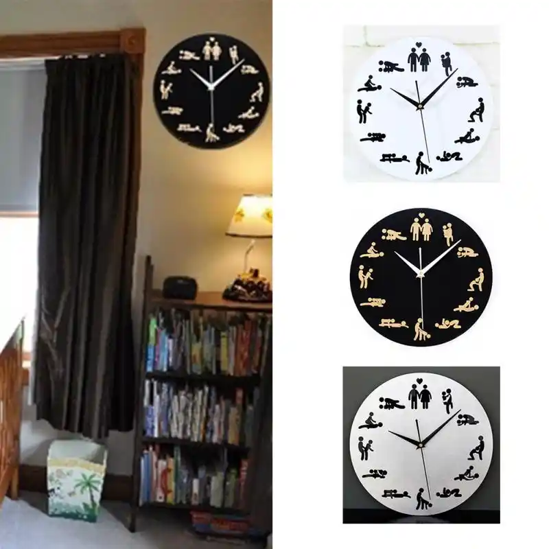 New Modern Sex Position Clock Novelty Silent Wall Clock For Wedding